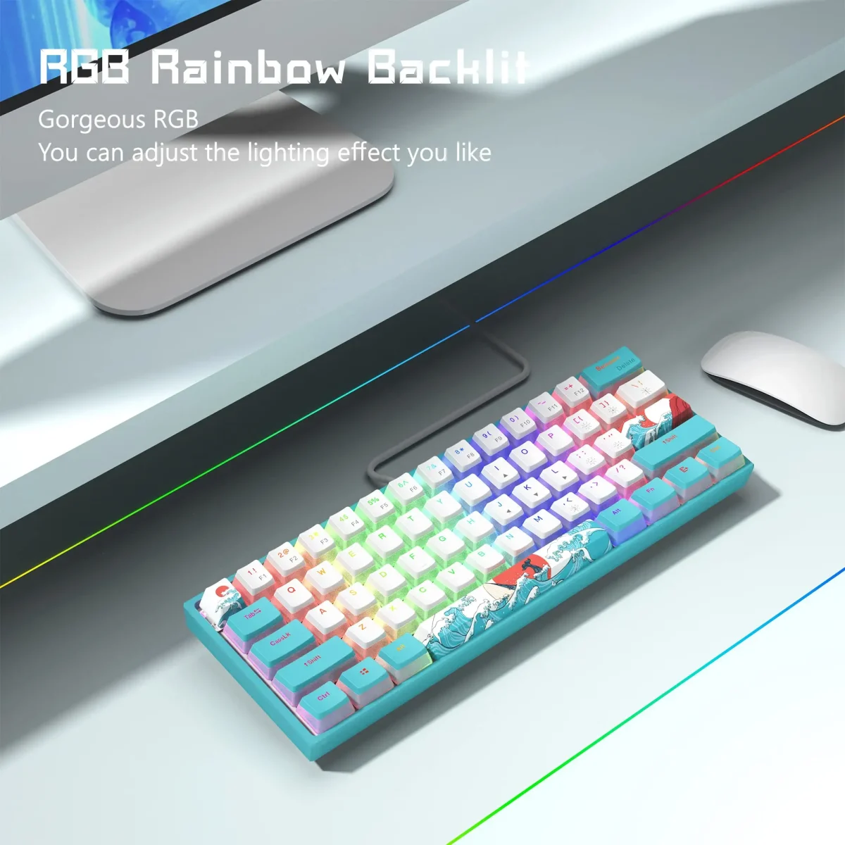 WK61 Mechanical Keyboard RGB Wired Gaming 6