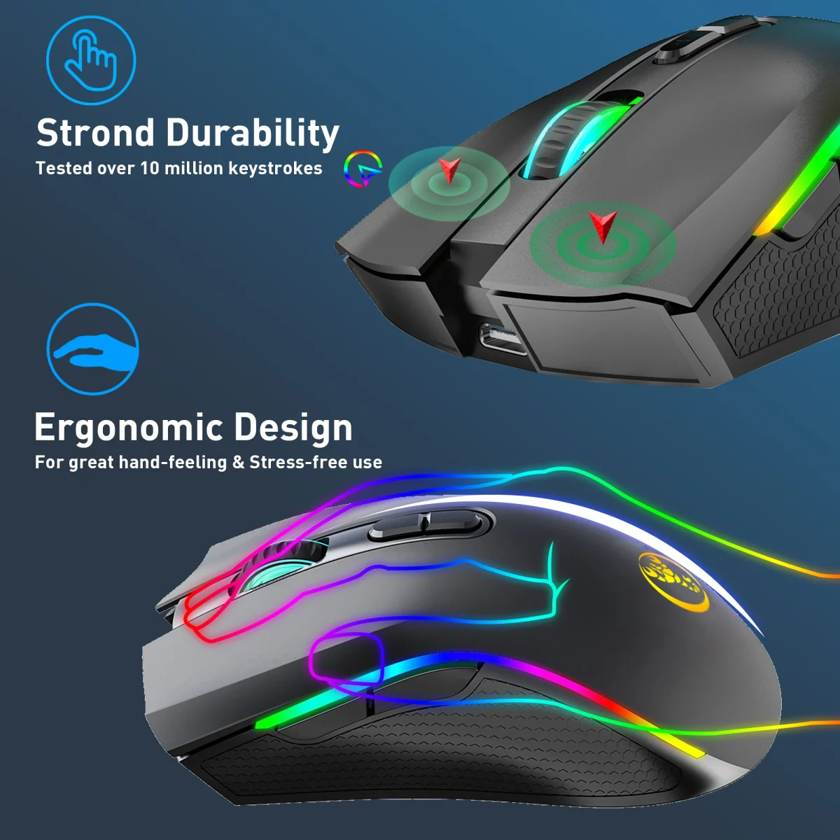 Rechargeable 2.4G Wireless RGB Gaming Mouse 5