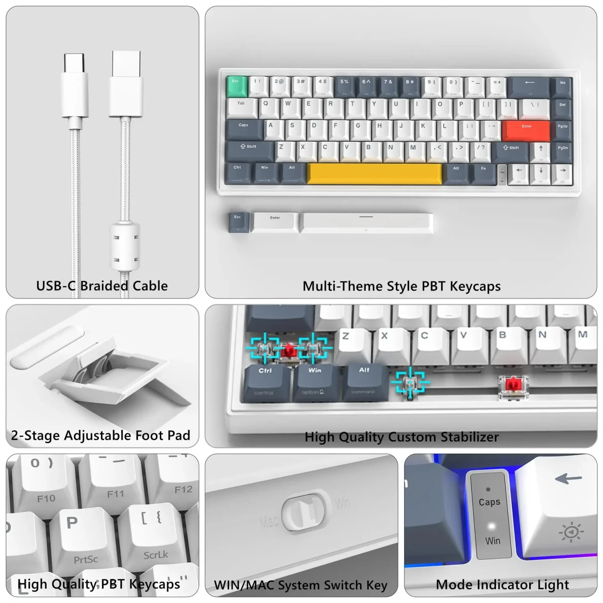 Womier 60% Percent Keyboard V-K66 Mechanical Gaming 2