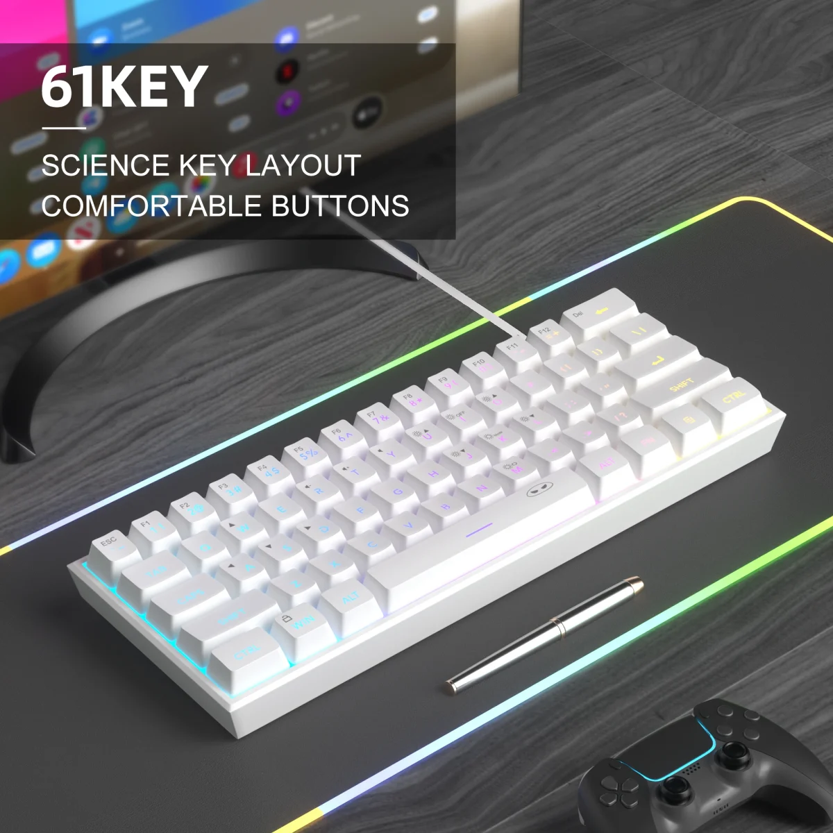 MageGee TS91 60% Compact Wired Keyboard 61 Keys RGB 5