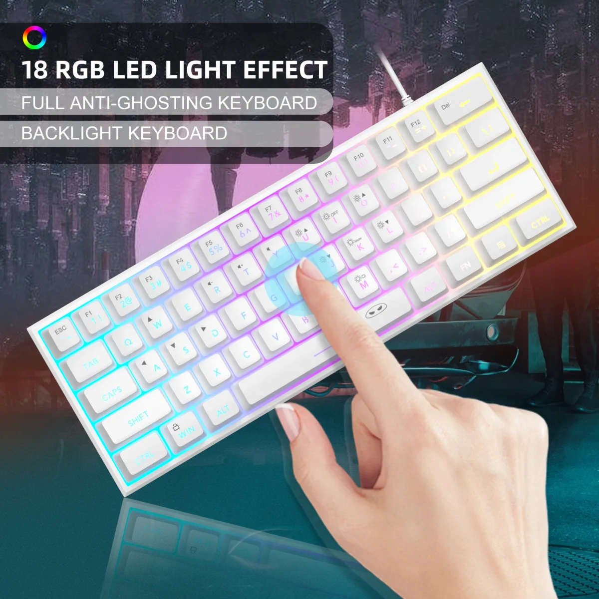 MageGee TS91 60% Compact Wired Keyboard 61 Keys RGB 4