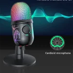 USB Microphone Plug and Play Gaming Mic for PC Mac PS4/5 Podcast Microphone with RGB Mute Monitor Noise Reduction Volume Gain 6