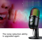 USB Microphone Plug and Play Gaming Mic for PC Mac PS4/5 Podcast Microphone with RGB Mute Monitor Noise Reduction Volume Gain 3