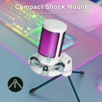AmpliGame USB Gaming Microphone with Quick Mute,RGB Condenser 4