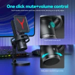 Gaming Microphone Professional Condenser Mic RGB USB Wired 3