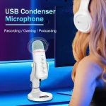 Professional White USB Condenser Microphone 3