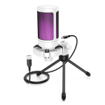AmpliGame USB Gaming Microphone with Quick Mute,RGB Condenser