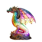 Stained Glass Animal LED Table Lamp Decorative Resin Light 2