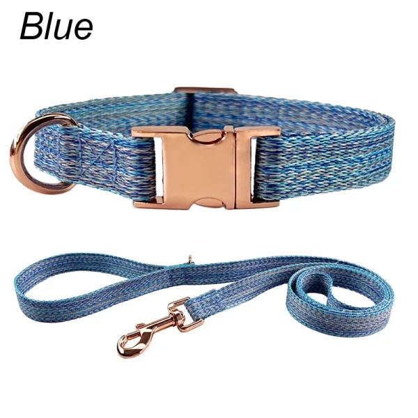 Dog Rope Walking Training Leash Neck Metal Buckle Pet Towing Rope Neck Collar Dog Chain Adjustable Linen Collar Rope Leash Set 10