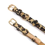 Adjustable metal buckle PU fabric dog/cat collar with snake/leopard pattern Suitable for small/medium-sized dogs 6