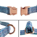 Dog Rope Walking Training Leash Neck Metal Buckle Pet Towing Rope Neck Collar Dog Chain Adjustable Linen Collar Rope Leash Set 2