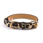 Adjustable metal buckle PU fabric dog/cat collar with snake/leopard pattern Suitable for small/medium-sized dogs 3