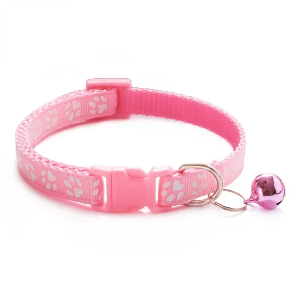 Hot pet cat bell collar dog print cat collar multi-color optional necklace ring cat rope collar pet supplies 8