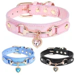 Shiny Rhinestone Pet Collar Love Jewelry Dog Collar Comfortable Leather Dog Adjustable Collar 1