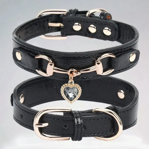 Deluxe Dog Collar | Crystal & PU Leather | XS-XL | Dragonoy 2