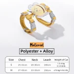 Cat Harness Leash Collar Set Adjustable Cartoon Bee Double Layer Dog Harness for Small Medium Pet Collar Leash Outdoor Walking 4