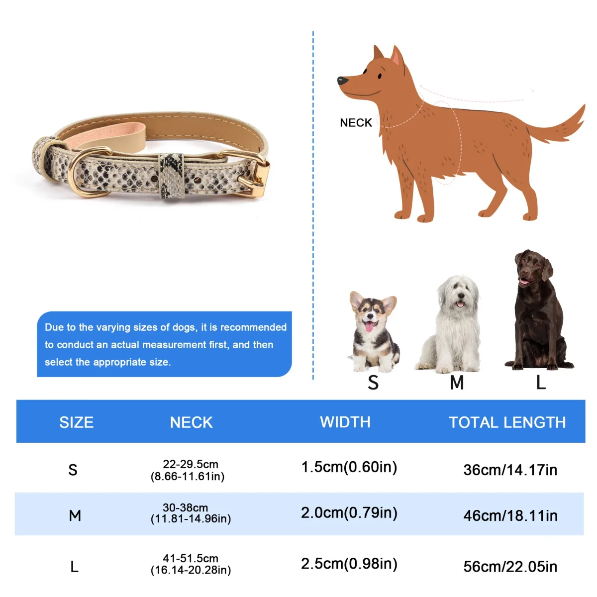 Adjustable metal buckle PU fabric dog/cat collar with snake/leopard pattern Suitable for small/medium-sized dogs 4