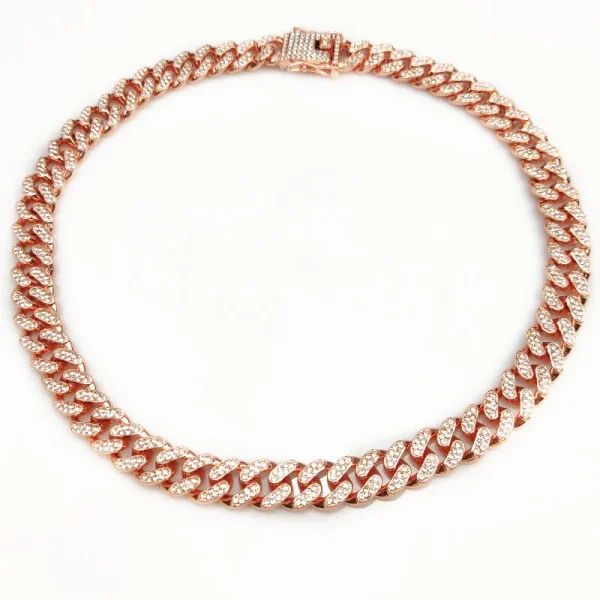 Fashion Jewelry Accessories Gold Cuban Chain Cat Collar Luxury Crystal Rhinestone Pet Kitten Necklace for Cats 6