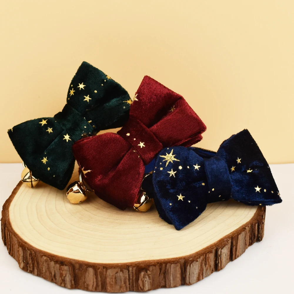 Cat Collar Bowknot Adjustable Safety Personalized pet collar Customized Name Soft 5
