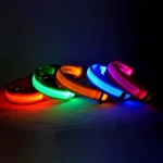 Nylon LED Night Safety Flashing Glow In The Dark Dog Leash Dogs Luminous Fluorescent Pet Dog Collar 6