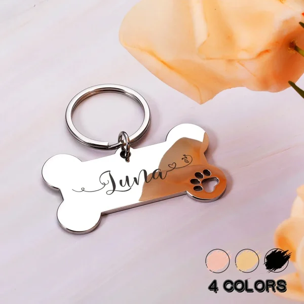1pc Creative Custom Text The name of the love wavy line Personalized Dog Tags Customized Dog Collar With Name For Dog Tag Name 1