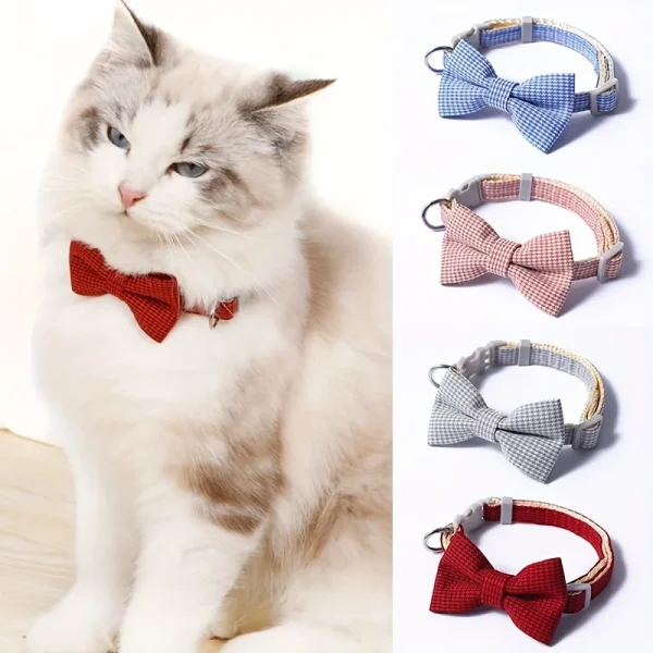 1 Piece Adjustable Plaid Cat Collar Tie Knot - Perfect for Festive Dressing and Everyday Wear 1