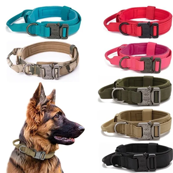 Pet Dog Collar Leash Set Nylon Material Durable Dog Collar Reflective Leash Pet Tactical Training Dog Collar Large Dog Leash Set 1