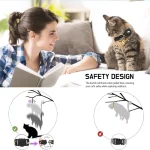 Apple Tag Pet Collar with AirTag Holder & Moon Ornament for Kitten Collar Girl Boy Cats, Small Dog Collar Kitten Accessories 5