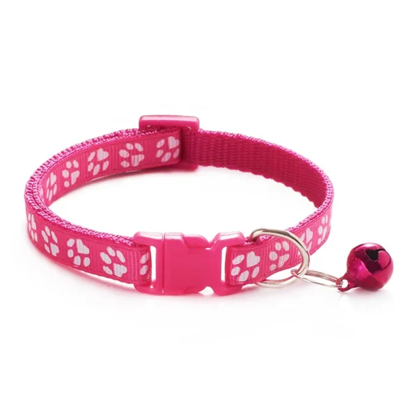 Hot pet cat bell collar dog print cat collar multi-color optional necklace ring cat rope collar pet supplies 7