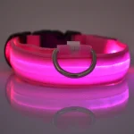 Nylon LED Night Safety Flashing Glow In The Dark Dog Leash Dogs Luminous Fluorescent Pet Dog Collar 4