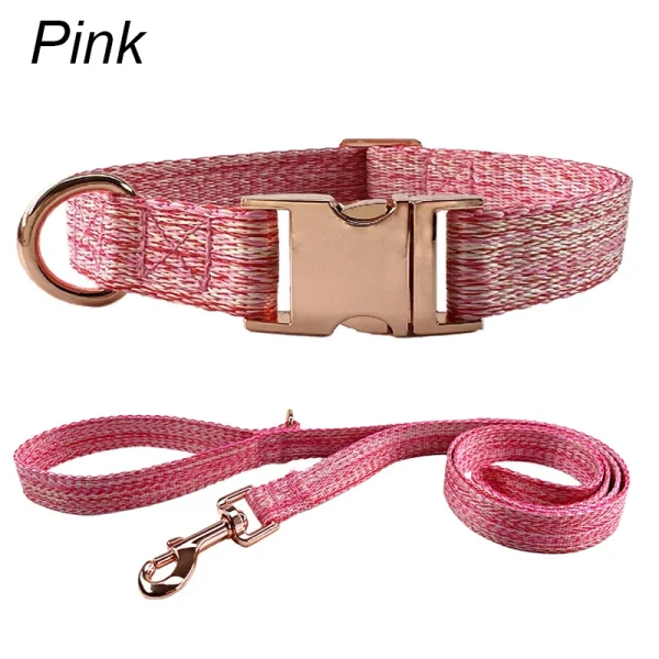Dog Rope Walking Training Leash Neck Metal Buckle Pet Towing Rope Neck Collar Dog Chain Adjustable Linen Collar Rope Leash Set 7