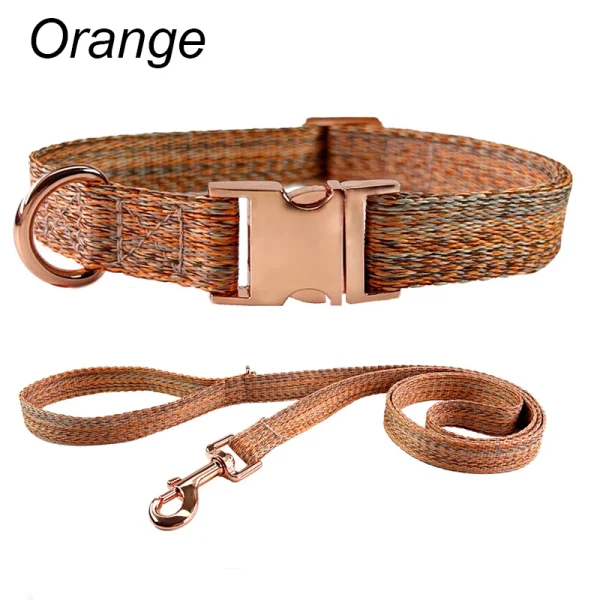 Dog Rope Walking Training Leash Neck Metal Buckle Pet Towing Rope Neck Collar Dog Chain Adjustable Linen Collar Rope Leash Set 8