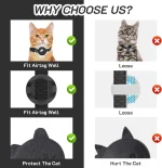 Apple Tag Pet Collar with AirTag Holder & Moon Ornament for Kitten Collar Girl Boy Cats, Small Dog Collar Kitten Accessories 4