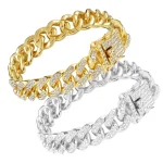 Fashion Jewelry Accessories Gold Cuban Chain Cat Collar Luxury Crystal Rhinestone Pet Kitten Necklace for Cats 1