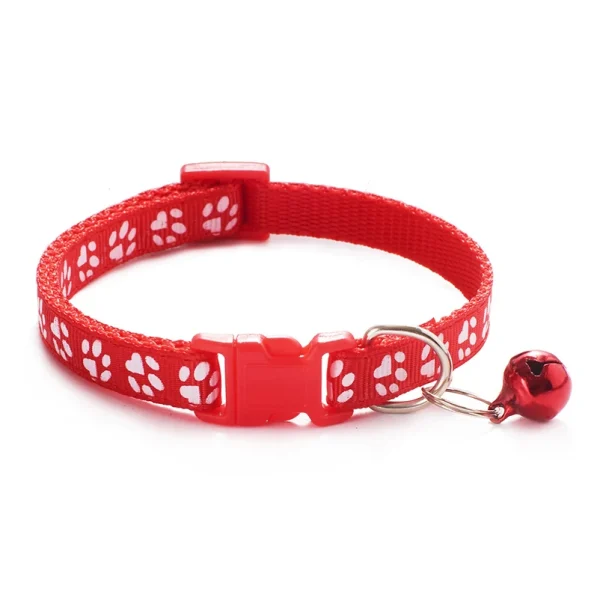 Hot pet cat bell collar dog print cat collar multi-color optional necklace ring cat rope collar pet supplies 17