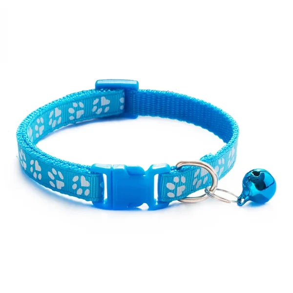 Hot pet cat bell collar dog print cat collar multi-color optional necklace ring cat rope collar pet supplies 13