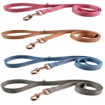 Dog Rope Walking Training Leash Neck Metal Buckle Pet Towing Rope Neck Collar Dog Chain Adjustable Linen Collar Rope Leash Set 3