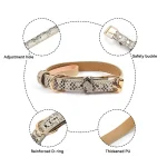 Adjustable metal buckle PU fabric dog/cat collar with snake/leopard pattern Suitable for small/medium-sized dogs 5